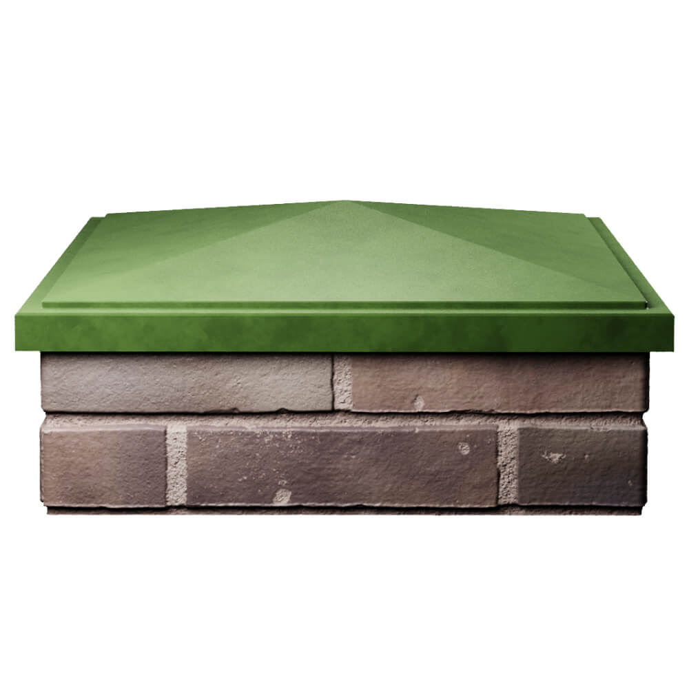 Колпак Zking БонаМоно Зеленый на столб 2х2 кирпича (515х515, 530х530мм) Белово фото