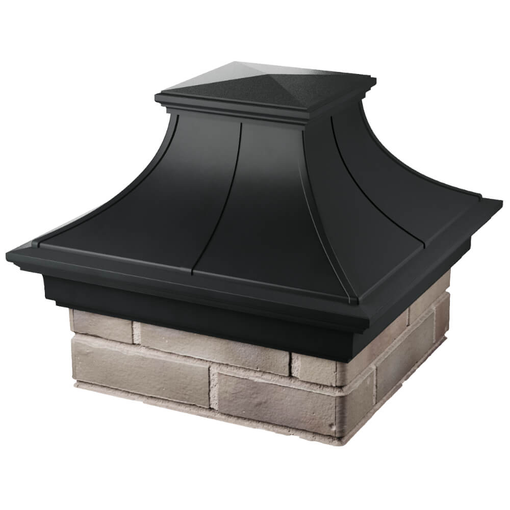Колпак Zking Монблан Премиум Черный на столб 1.5х1.5 кирпича (385х385мм) в Белово фото