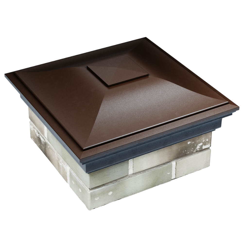 Колпак Zking Монблан Коричневый на столб 1.5х1.5 кирпича (385х385мм) в Белово фото