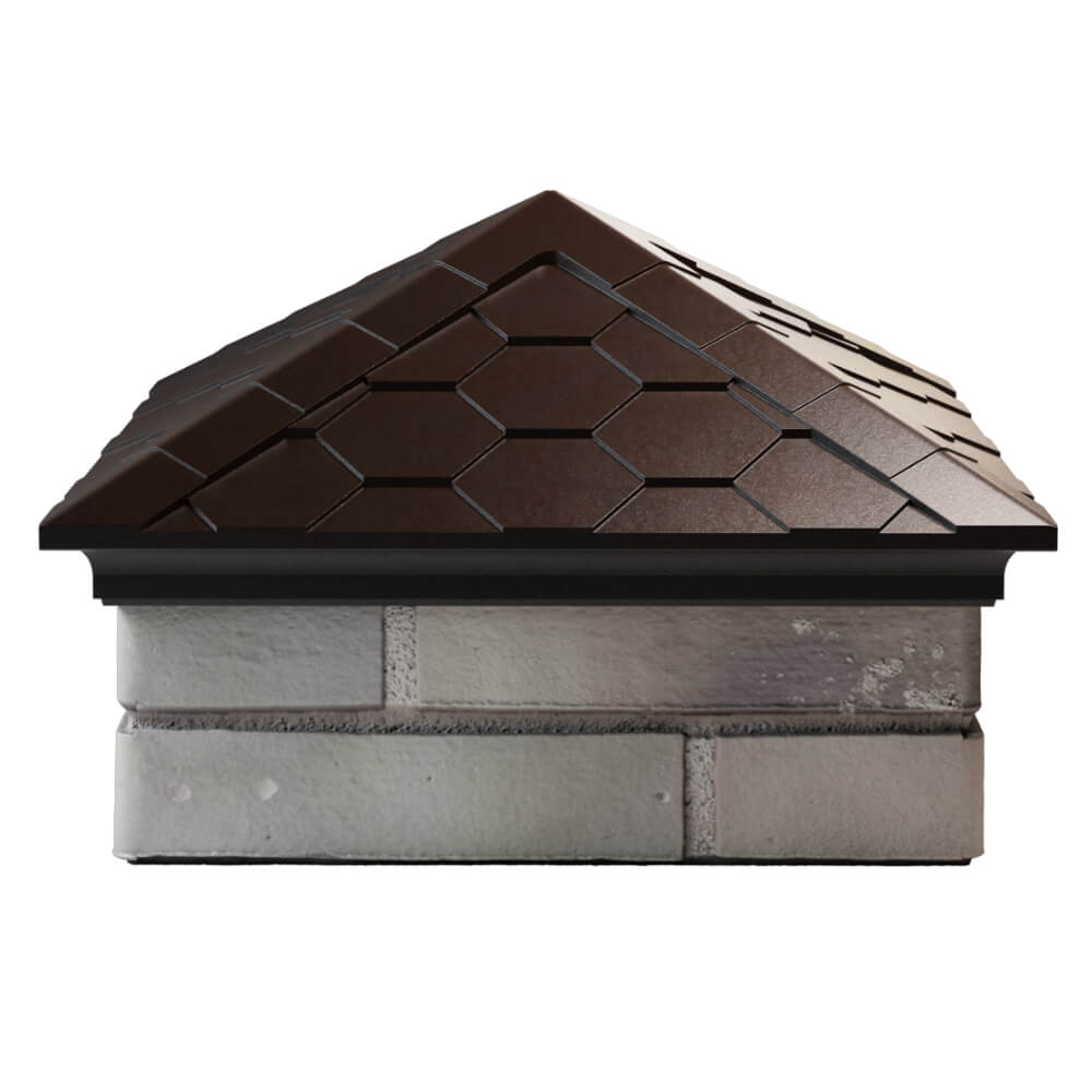 Колпак Zking Эверест Коричневый на столб 1.5х1.5 кирпича (390х390мм) Белово фото