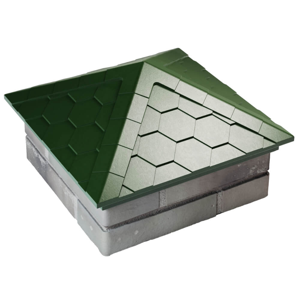 Колпак Zking Эверест Зеленый на столб 1.5х1.5 кирпича (390х390мм) в Белово фото