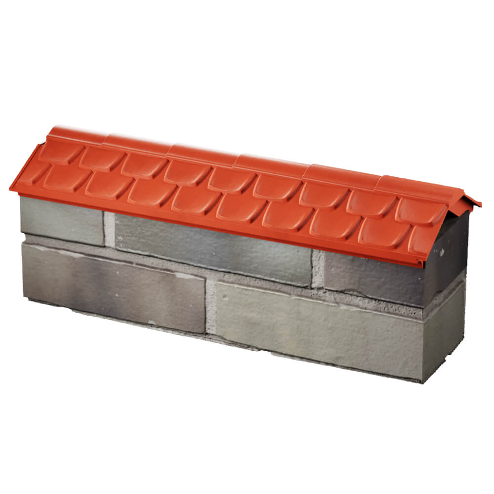 Парапет Zking Эльбрус Красный с посадкой на 0.5 кирпича (130мм) в Белово фото