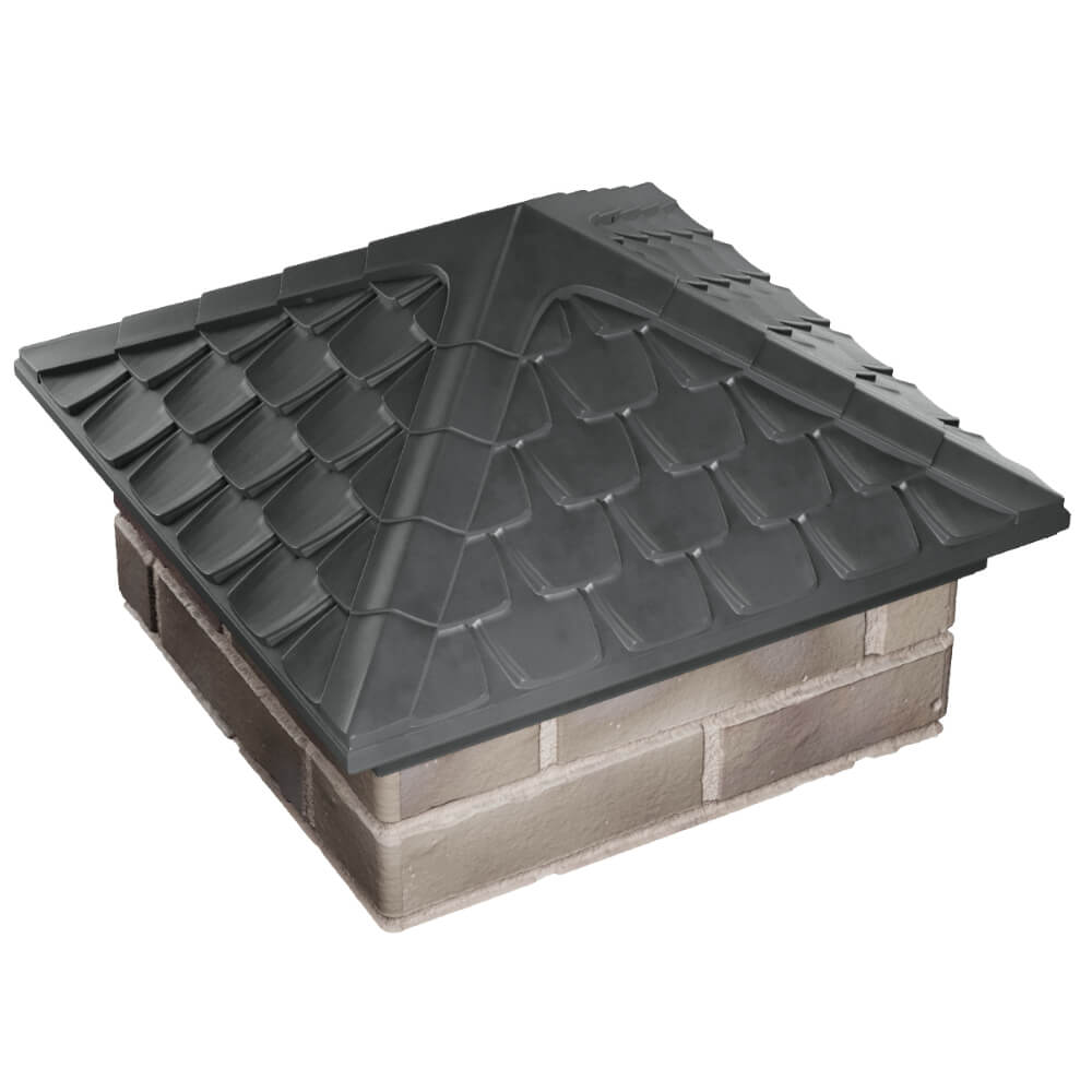 Колпак Zking Эльбрус Серый на столб 1.5х1.5 кирпича (385х385мм) в Белово фото