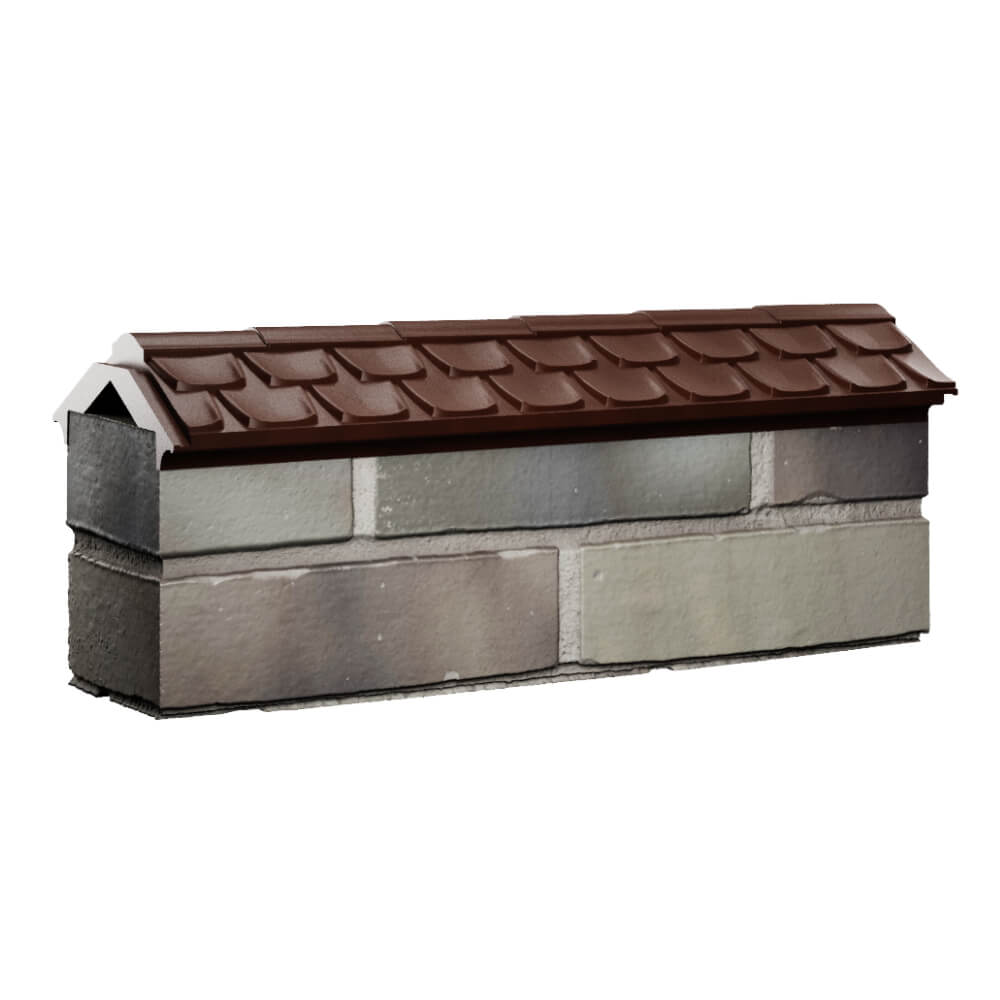Парапет Zking Эльбрус Коричневый с посадкой на 0.5 кирпича (130мм) Белово фото