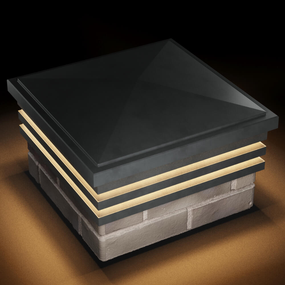 Колпак Zking Бона ХайТек Серый на столб 1.5х1.5 кирпича (385х385мм) с подсветкой в Белово фото