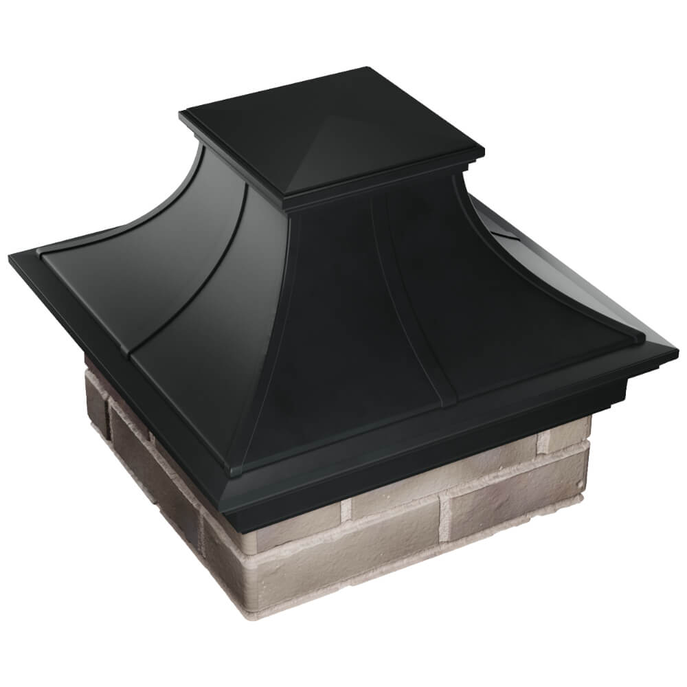 Колпак Zking Монблан Премиум Черный на столб 1.5х1.5 кирпича (385х385мм) в Белово фото