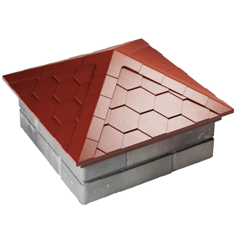 Колпак Zking Эверест Красный на столб 1.5х1.5 кирпича (390х390мм) в Белово фото