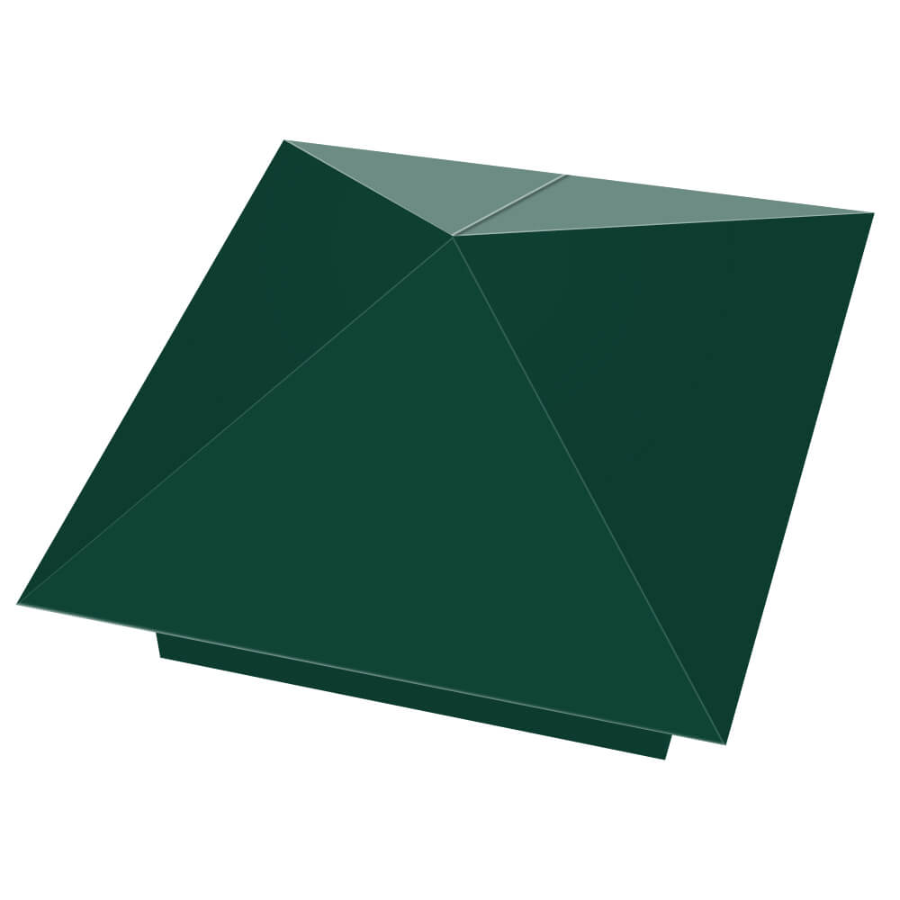 Колпак металлический 390х390мм RAL6005 Зеленый Мох заборный Белово фото