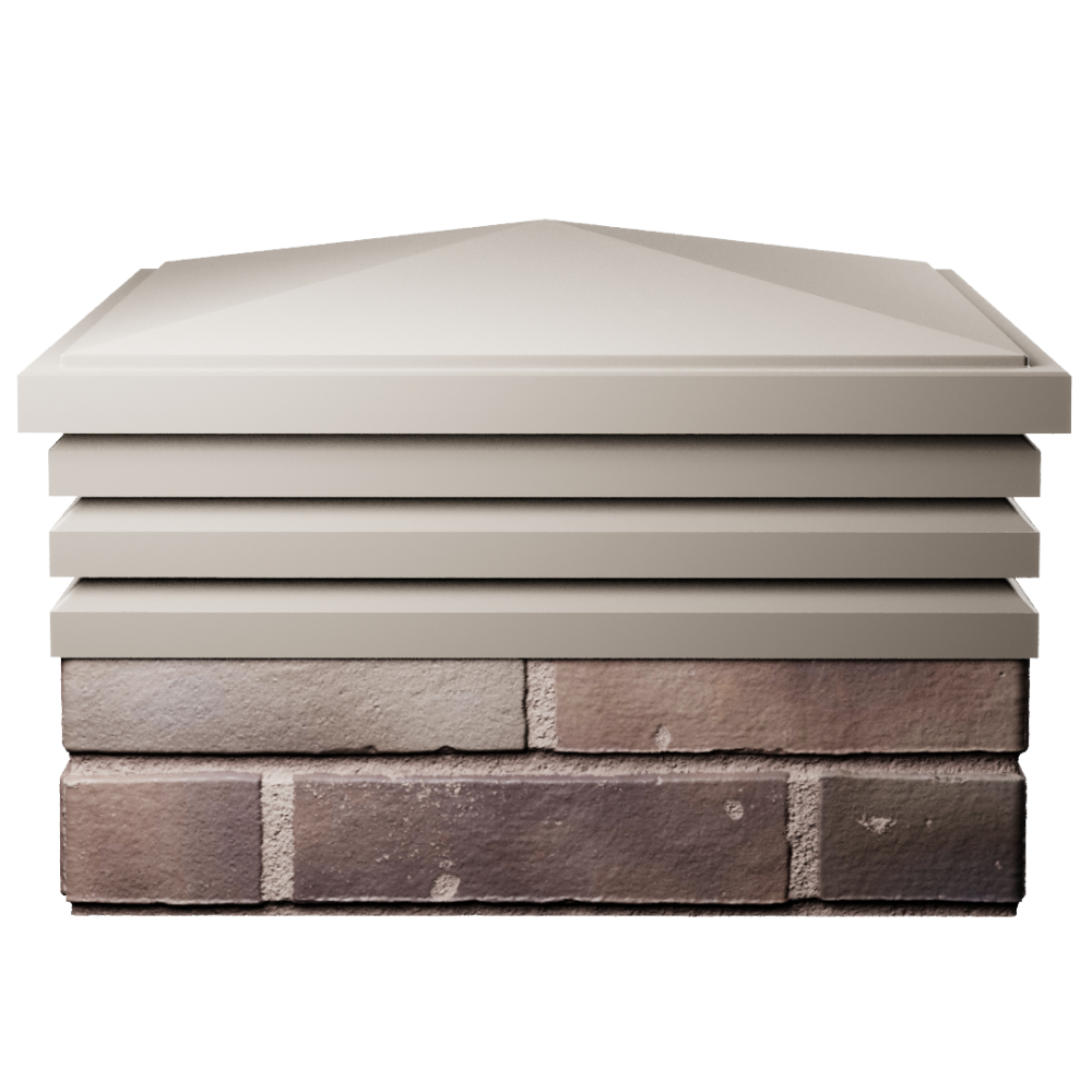 Колпак Zking Бона ХайТек Бежевый на столб 2х2 кирпича (513х513мм) Белово фото