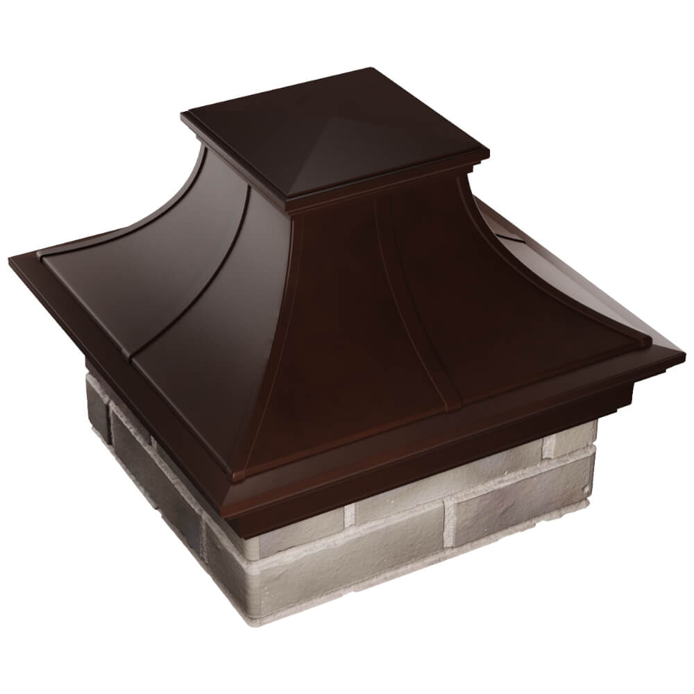 Колпак Zking Монблан Премиум Коричневый на столб 1.5х1.5 кирпича (385х385мм) в Белово фото
