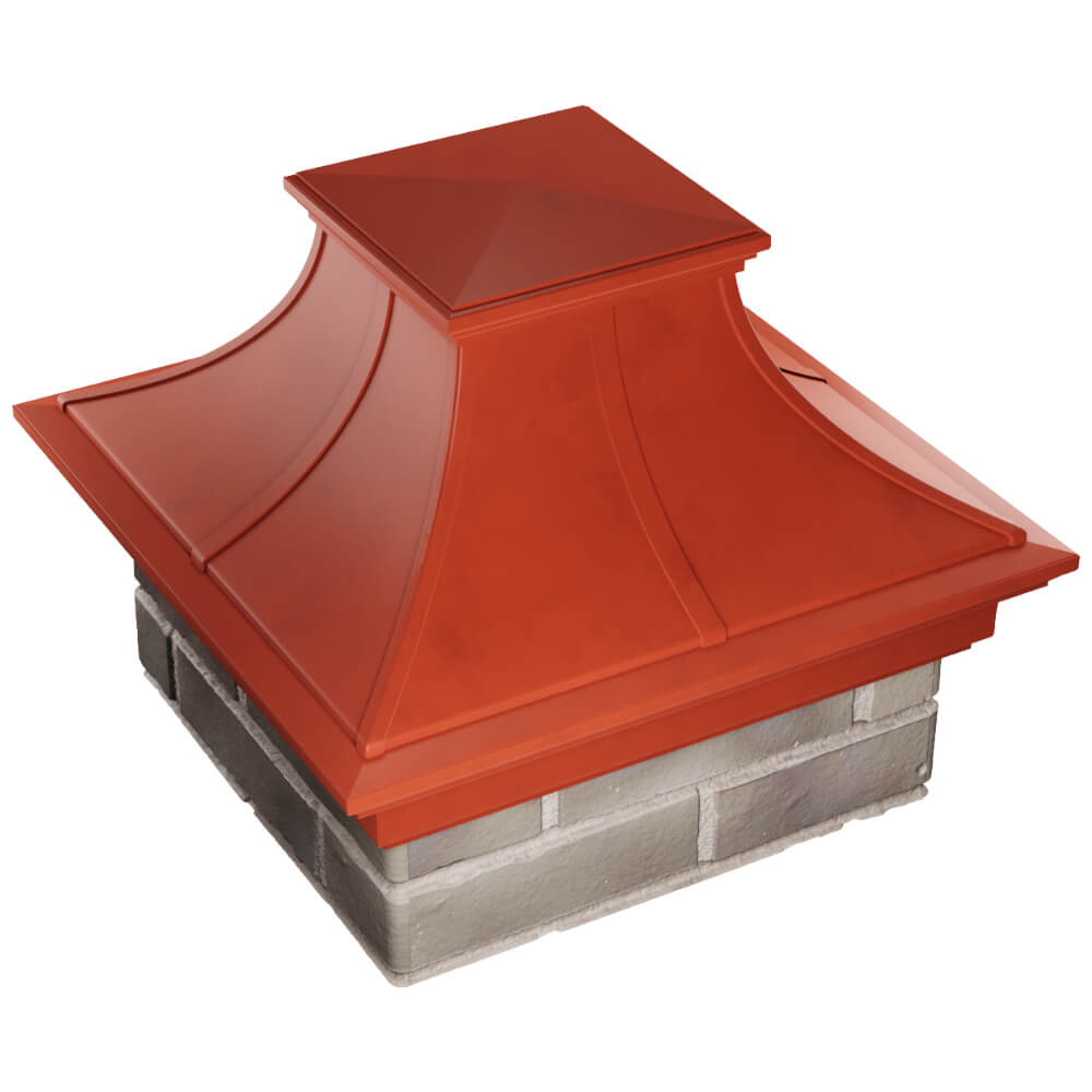 Колпак Zking Монблан Премиум Красный на столб 1.5х1.5 кирпича (385х385мм) в Белово фото