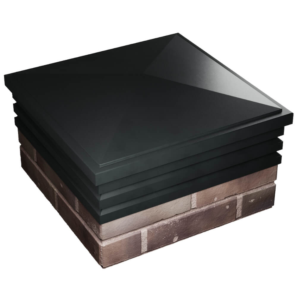 Колпак Zking Бона ХайТек Черный на столб 2х2 кирпича (513х513мм) в Белово фото