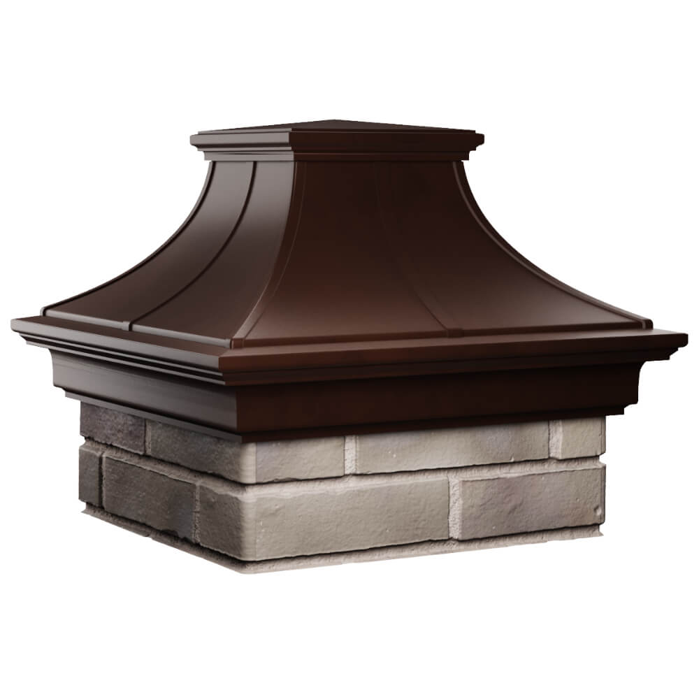 Колпак Zking Монблан Премиум Коричневый на столб 1.5х1.5 кирпича (385х385мм) в Белово фото