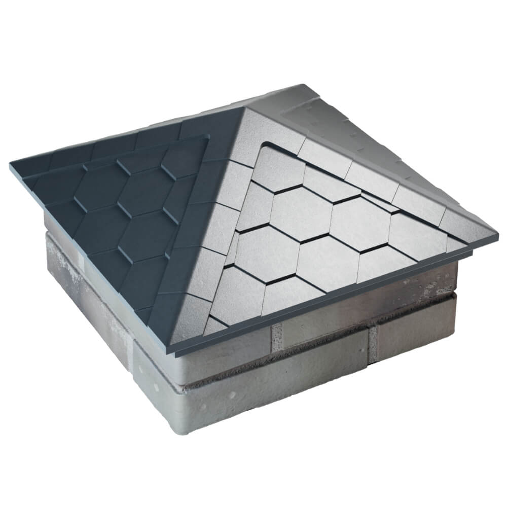 Колпак Zking Эверест Серый на столб 1.5х1.5 кирпича (390х390мм) в Белово фото