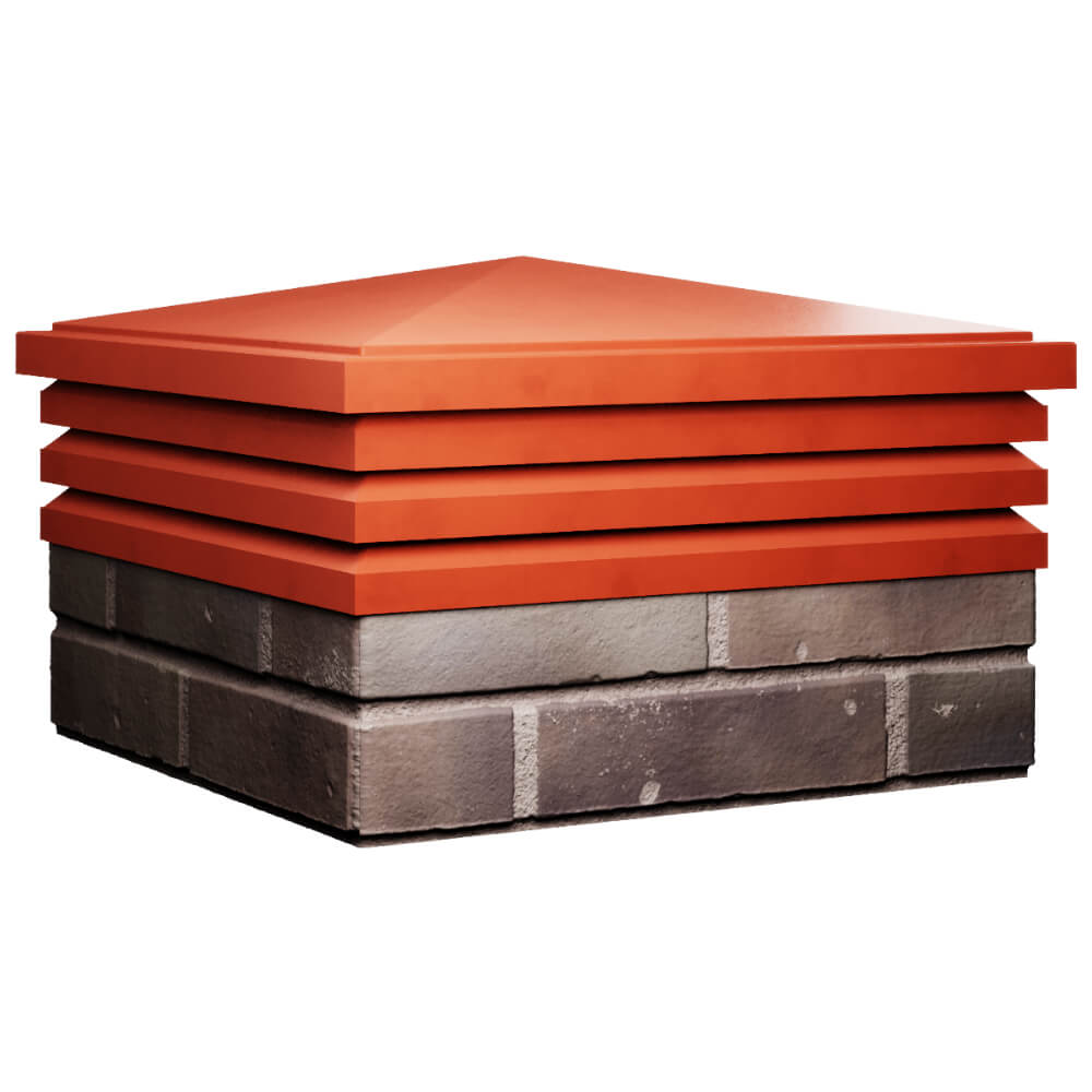 Колпак Zking Бона ХайТек Красный на столб 2х2 кирпича (513х513мм) в Белово фото