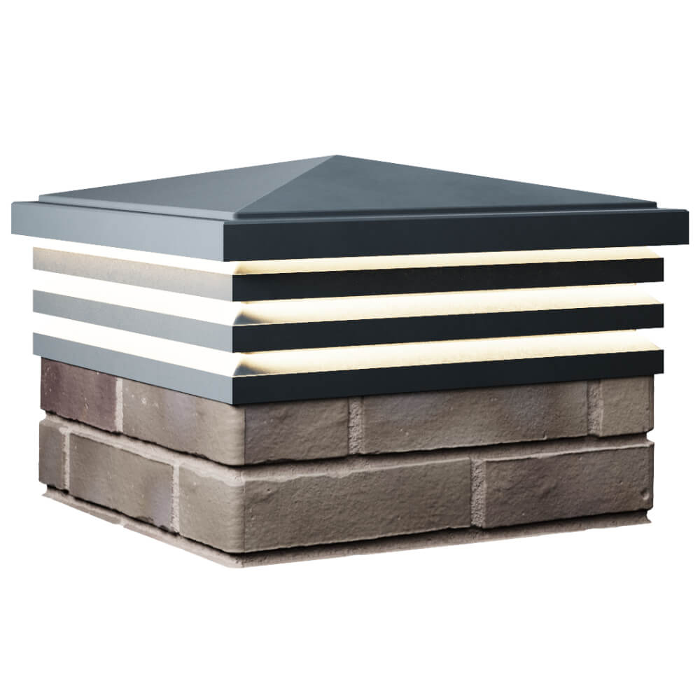 Колпак Zking Бона ХайТек Серый на столб 1.5х1.5 кирпича (385х385мм) с подсветкой в Белово фото