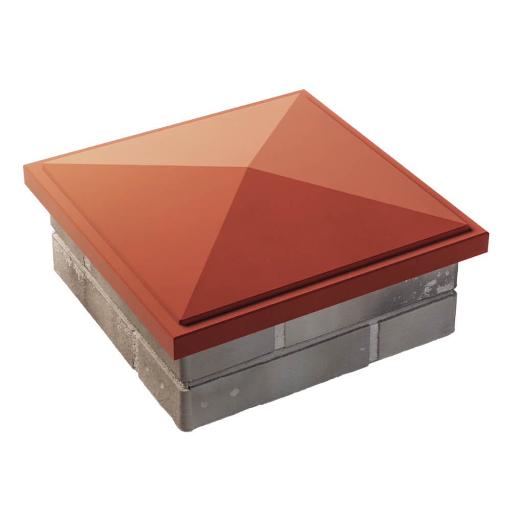 Колпак Zking БонаМоно Красный на столб 1.5х1.5 кирпича (385х385, 400х400мм) в Белово фото