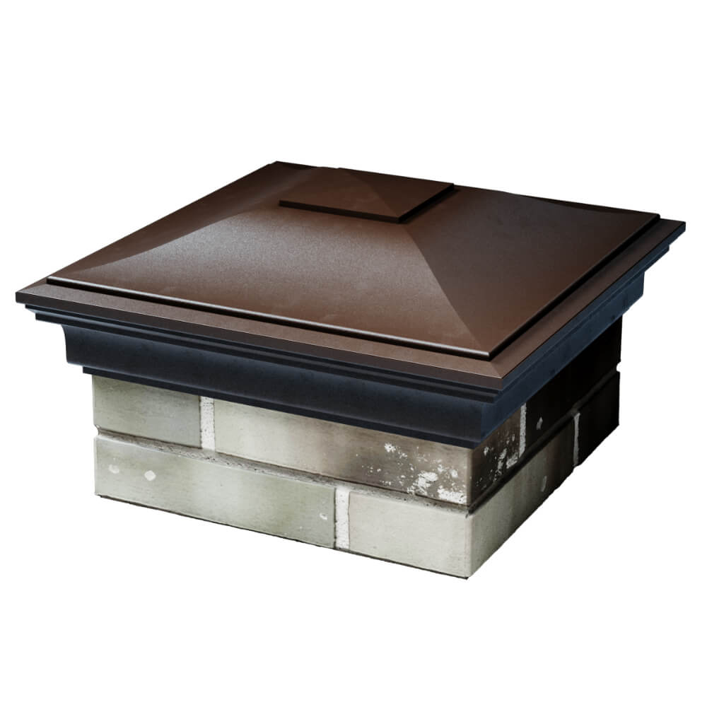 Колпак Zking Монблан Коричневый на столб 1.5х1.5 кирпича (385х385мм) в Белово фото