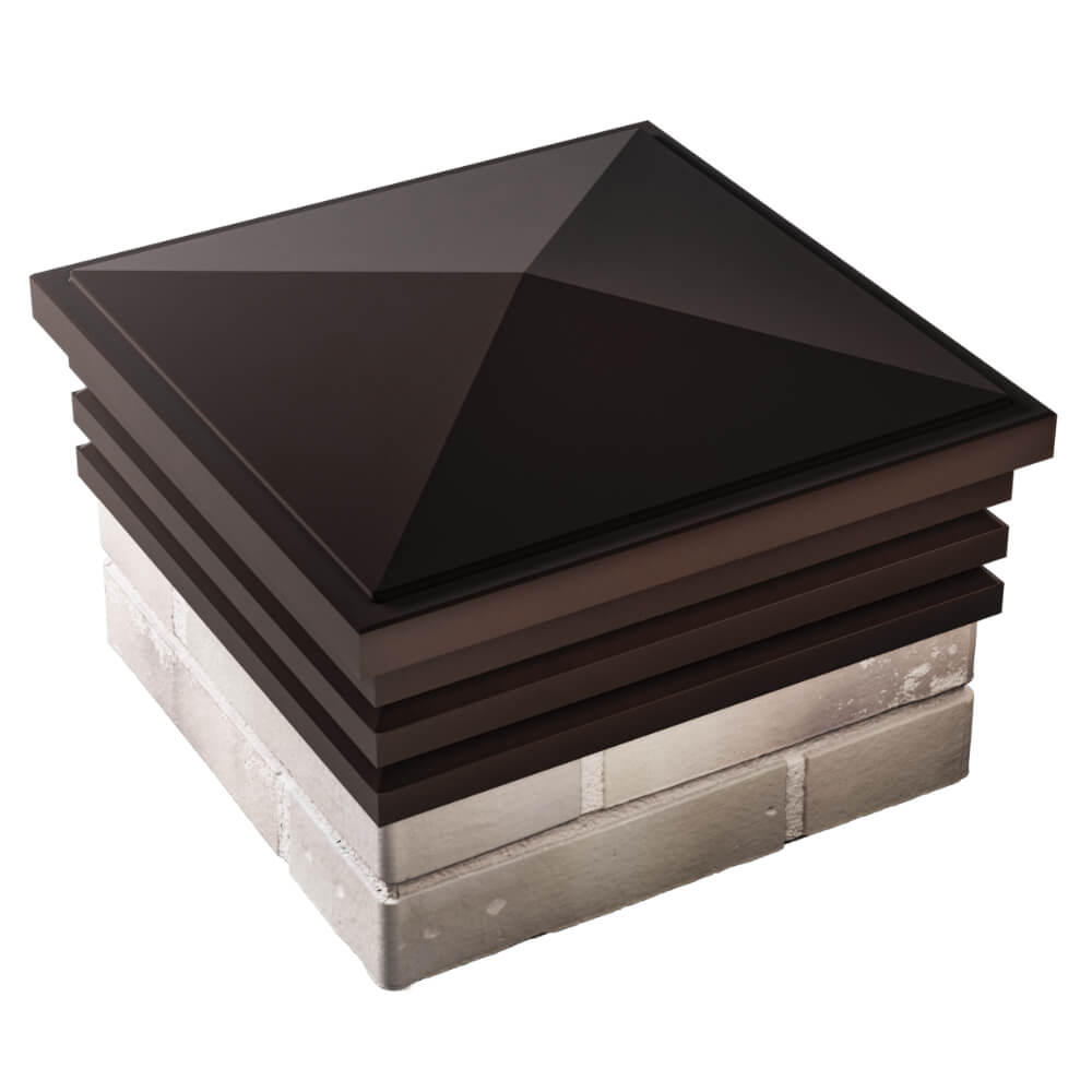 Колпак Zking Бона ХайТек Коричневый на столб 1.5х1.5 кирпича (385х385мм) в Белово фото