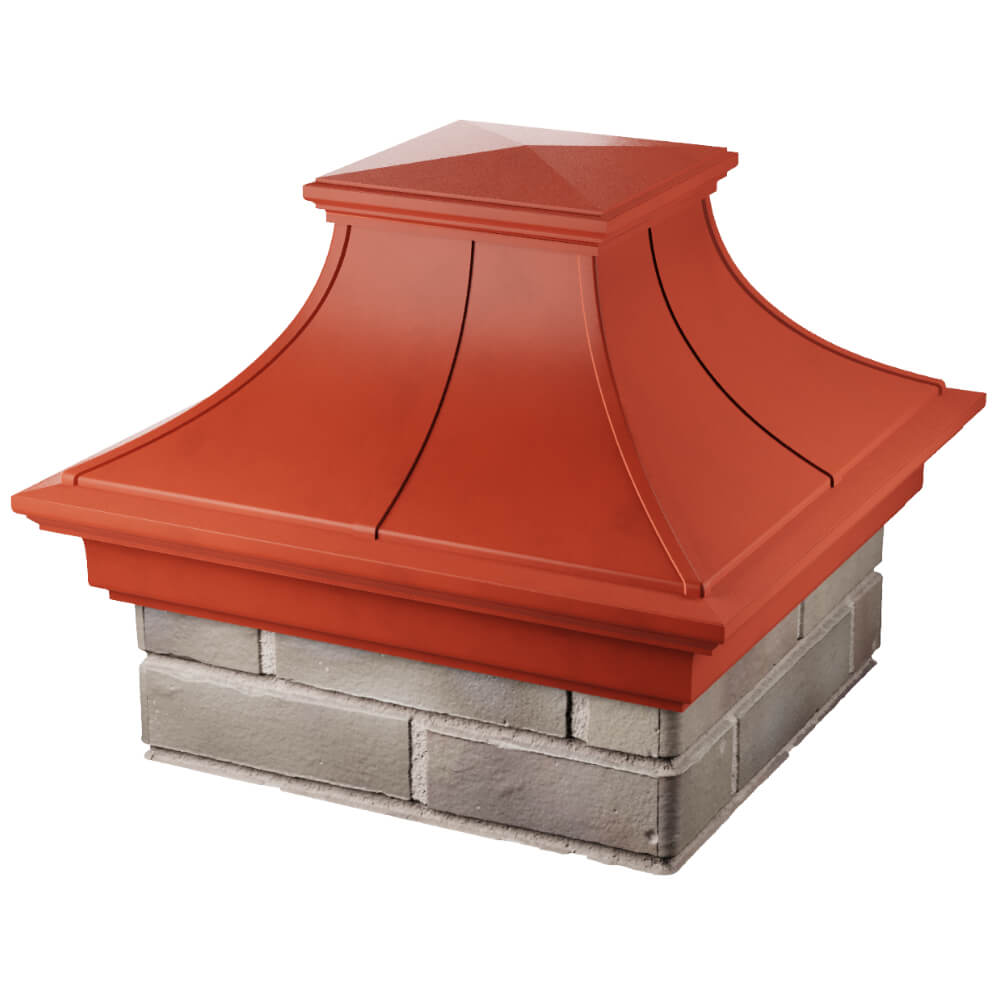 Колпак Zking Монблан Премиум Красный на столб 1.5х1.5 кирпича (385х385мм) в Белово фото