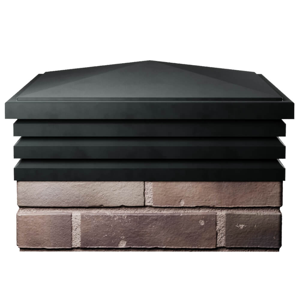 Колпак Zking Бона ХайТек Черный на столб 2х2 кирпича (513х513мм) Белово фото