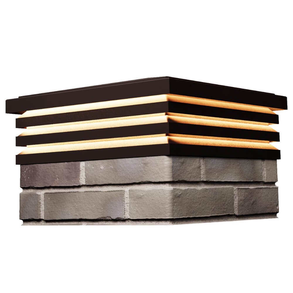 Колпак Zking Бона ХайТек Коричневый на столб 1.5х1.5 кирпича (385х385мм) с подсветкой в Белово фото