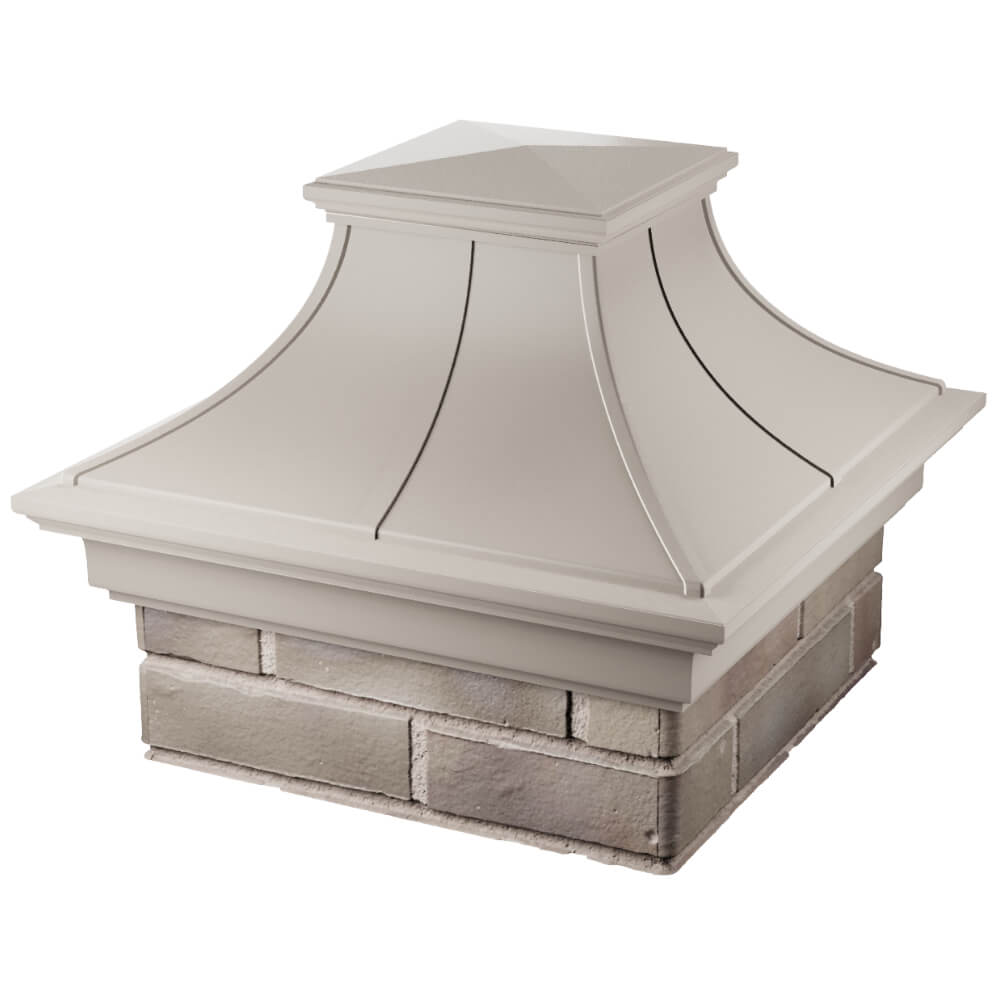 Колпак Zking Монблан Премиум Бежевый на столб 1.5х1.5 кирпича (385х385мм) в Белово фото