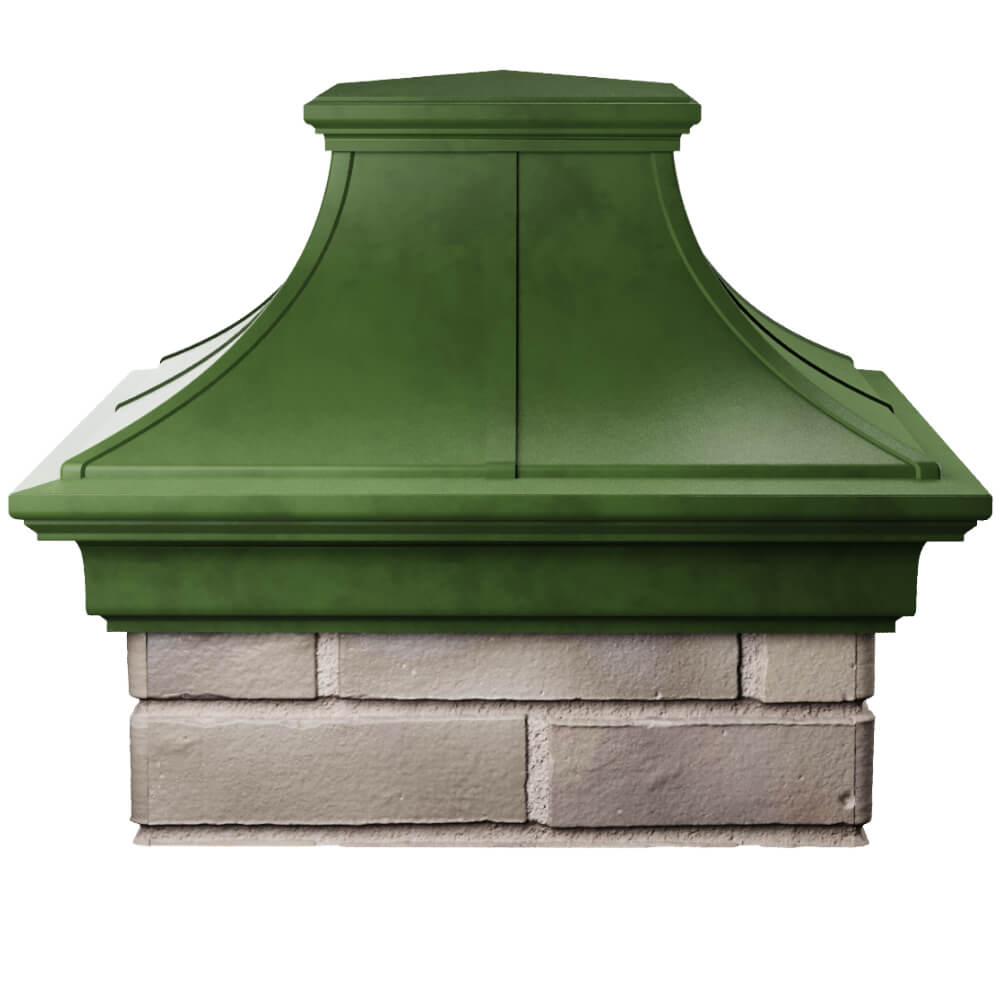 Колпак Zking Монблан Премиум Зеленый на столб 1.5х1.5 кирпича (385х385мм) Белово фото