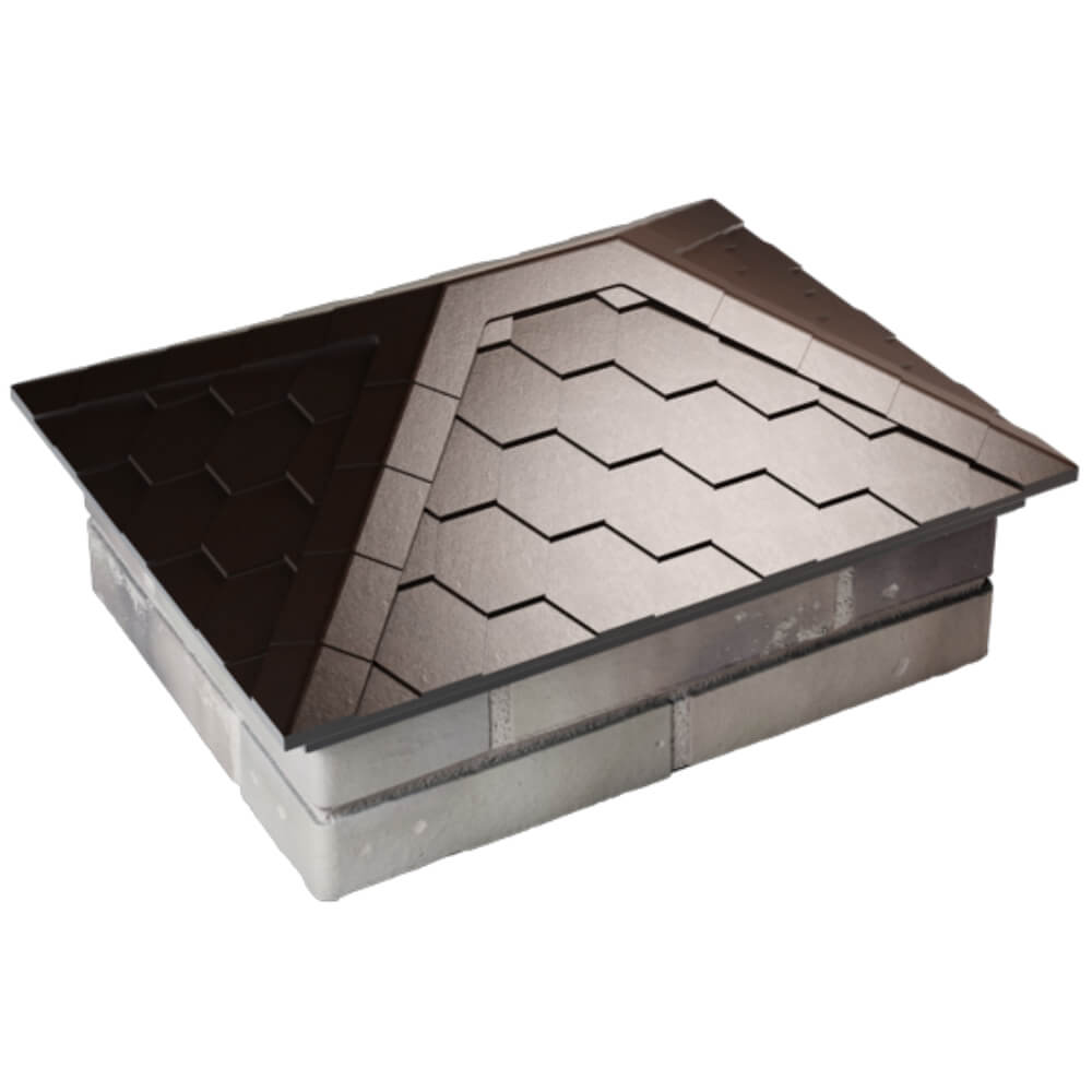 Колпак Zking Эверест Коричневый на столб 2х1.5 кирпича (520х390мм) Белово фото