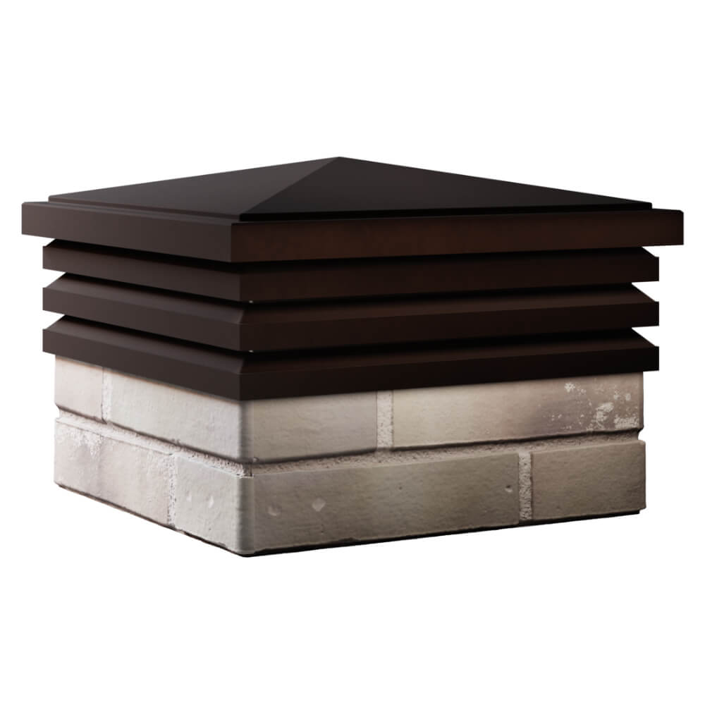 Колпак Zking Бона ХайТек Коричневый на столб 1.5х1.5 кирпича (385х385мм) в Белово фото